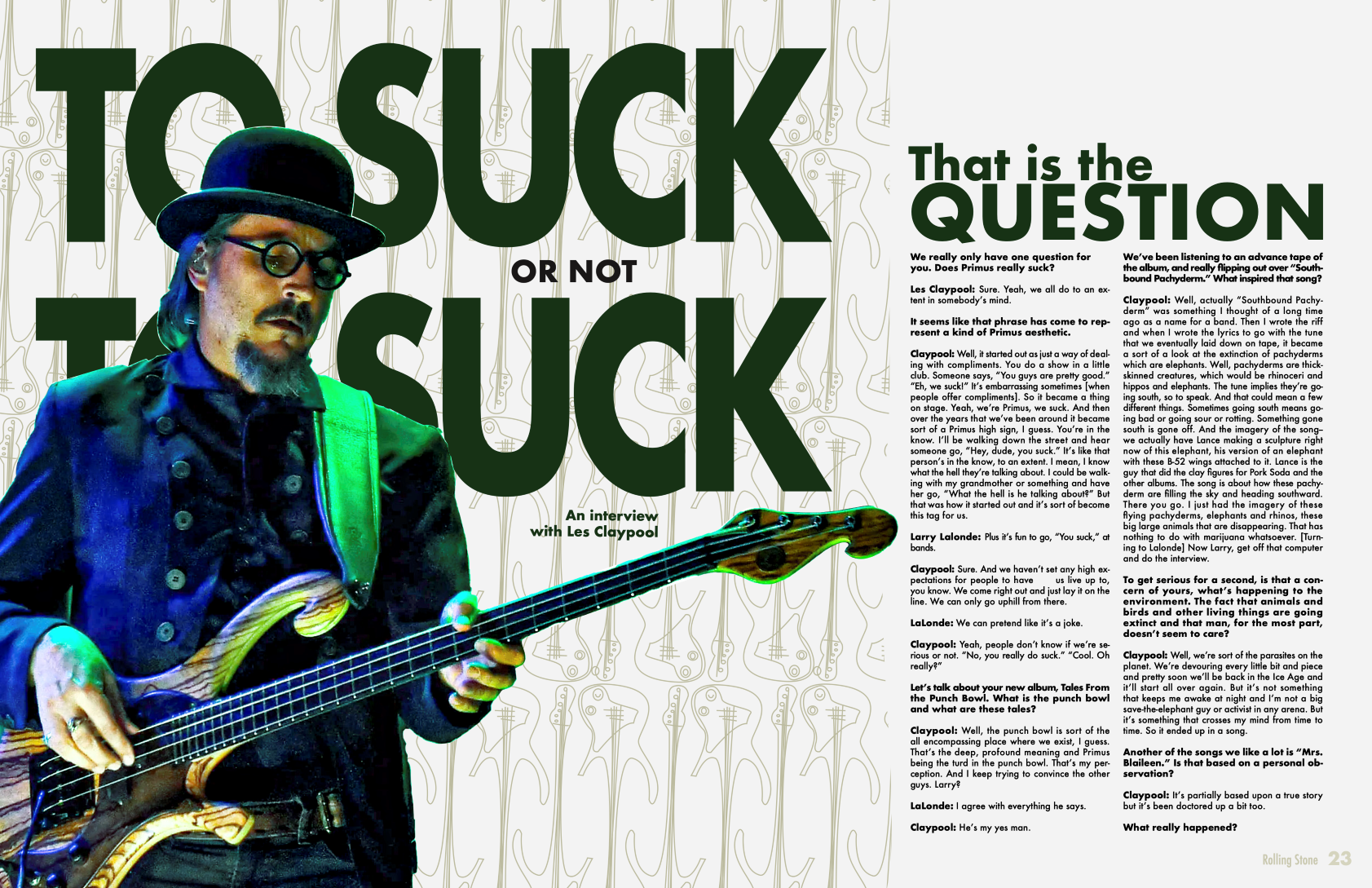 Two page music magazine article
